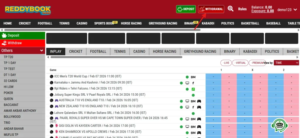 Reddy Anna deposit and withdrawal