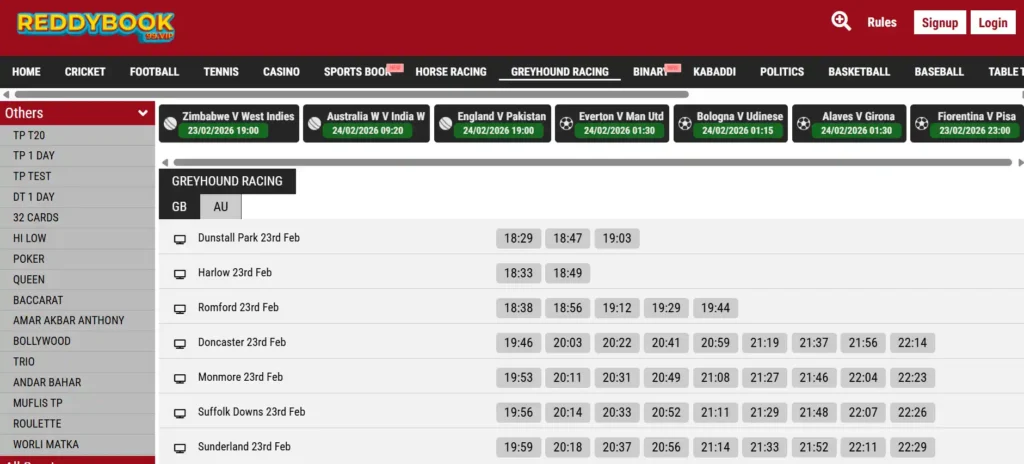 Greyhound racing bets Reddy Anna